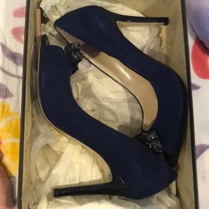 Enzo Angiolini dark blue suede heels